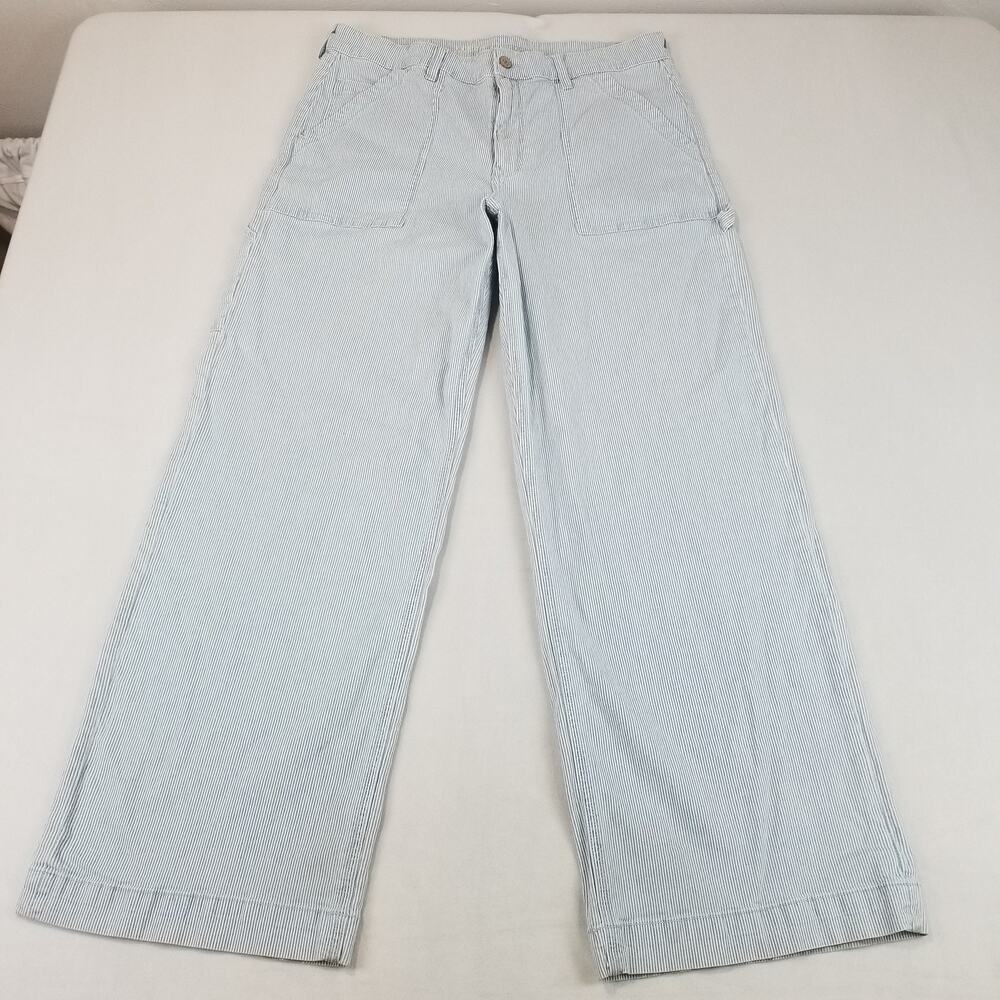 American Eagle Outfitters Jeans Womens 14 Striped Super High-Rise Baggy Wide Leg